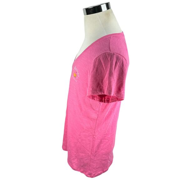 Masters T-Shirt Women’s XL Rose Pink Cotton V-Neck Short Sleeve 47 Brand New - Picture 3 of 9